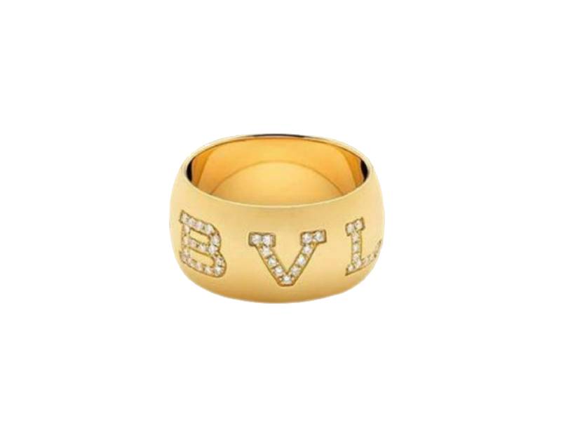 18 KT YELLOW GOLD AND DIAMONS RING BULGARI BULGARI MONOLOGO AN854515