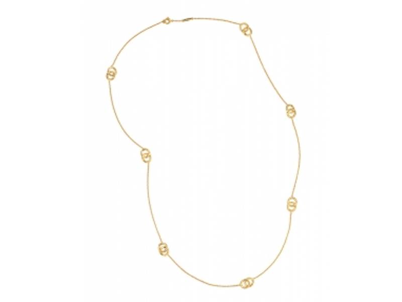 18KT YELLOW GOLD LONG NECKLACE WITH CIRCULAR ELEMENTS JAIPUR LINK MARCO BICEGO CB1338