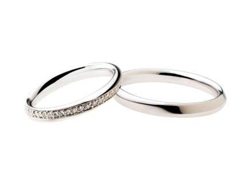 WHITE GOLD PAIR OF WEDDING RINGS WITH DIAMONDS SEGUIMI POLELLO 2615 DB - 2615 UB