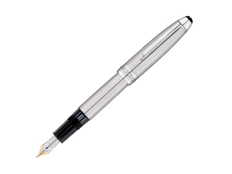 FOUNTAIN PEN SILVER BARLEY LEGRAND MEISTERSTUCK SOLITAIRE MONTBLANC 104556