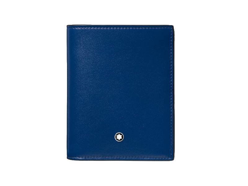 COMPACT WALLET 6CC BLUE AND BLACK MEISTERSTUCK MONTBLANC 129678