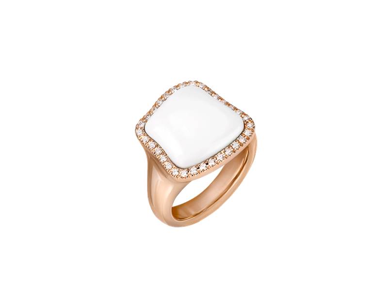 18KT ROSE GOLD RING WITH KOGOLONG AND DIAMONDS ENCHANTE' CHANTECLER 41755