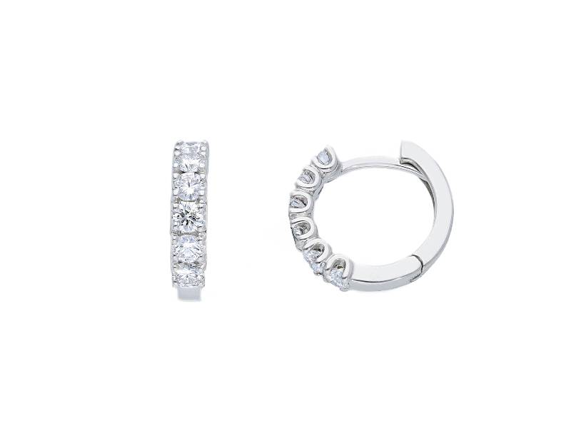 WHITE GOLD HOOP EARRINGS WITH DIAMONDS JUNIOR BBD0907B