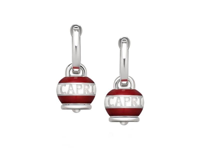 SILVER DOLCE VITA CAMPANELLA EARRING WITH RED AND WHITE ENAMEL CAPRINESS ET VOILA' CHANTECLER 40495