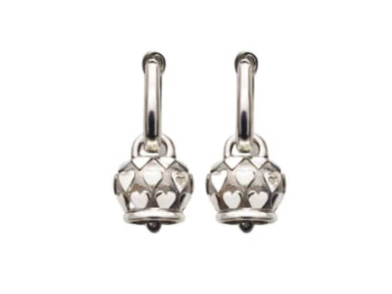 CAMPANELLA EARRINGS WITH SILVER HEARTS AND BLACK RHODIUM ET VOILA 'CHANTECLER 37936