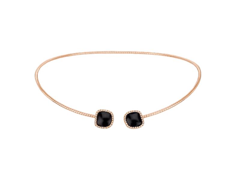 ROSE GOLD CHOKER WITH DIAMONDS AND ONYX ENCHANTE' CHANTECLER 41662