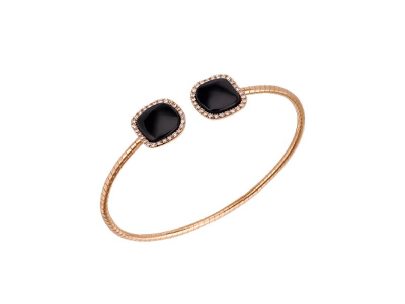 ROSE GOLD BRACELET WITH DIAMONDS AND ONYX ENCHANTE' CHANTECLER 41663