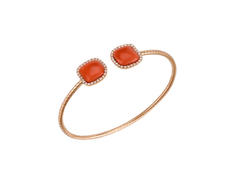 ROSE GOLD BRACELET WITH DIAMONDS AND RED CORAL ENCHANTE' CHANTECLER 41653