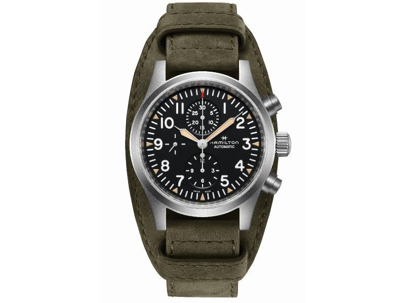 CHRONOGRAPH AUTOMATIC MEN'S WATCH STEEL/LEATHER KHAKI FIELD HAMILTON H71706830