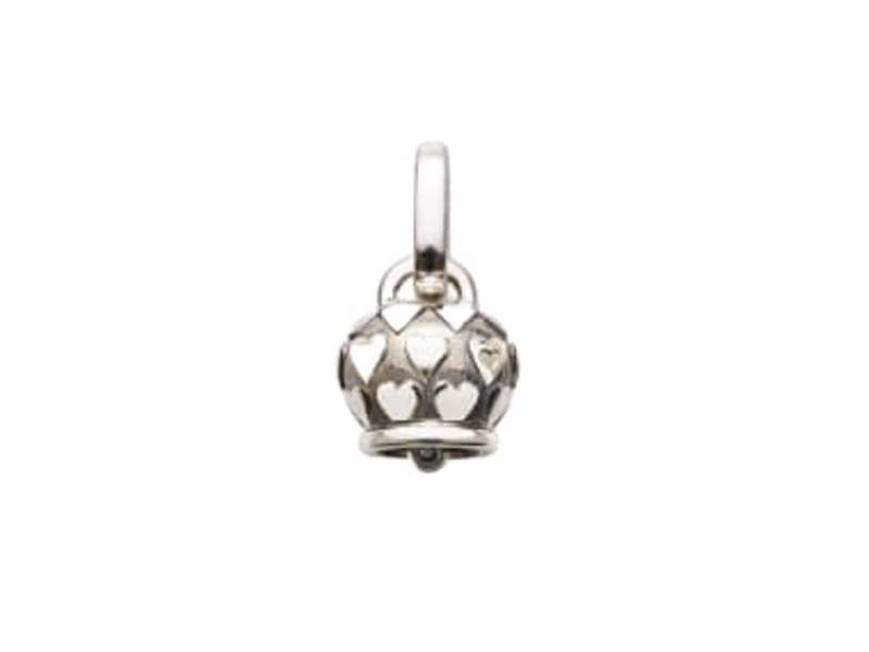 MICRO PENDANT SILVER CAMPANELLA WITH HEARTS AND BLACK RHODIUM  ET VOILA' CHANTECLER 37871