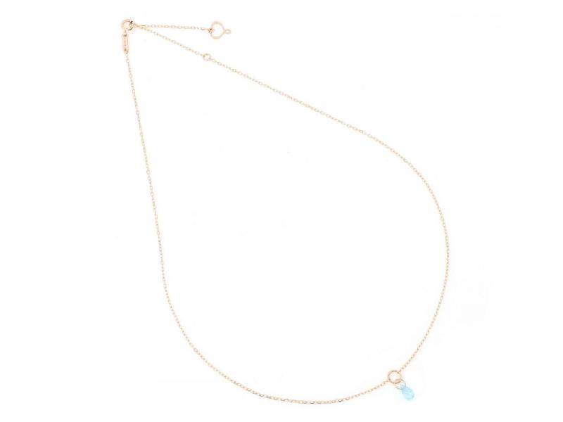 GIROCOLLO IN ORO ROSA CON GOCCIA DI TOPAZIO AZZURRO AURUM MAMAN ET SOPHIE GCDRP1TA