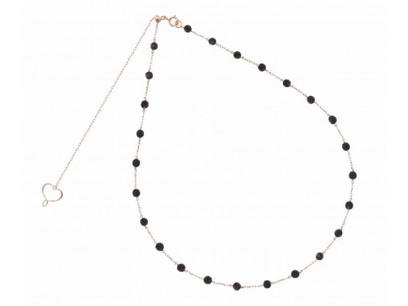 18KT ROSE GOLD NECKLACE WITH BLACK SPINEL AURUM MAMAN ET SOPHIE GHPTASP