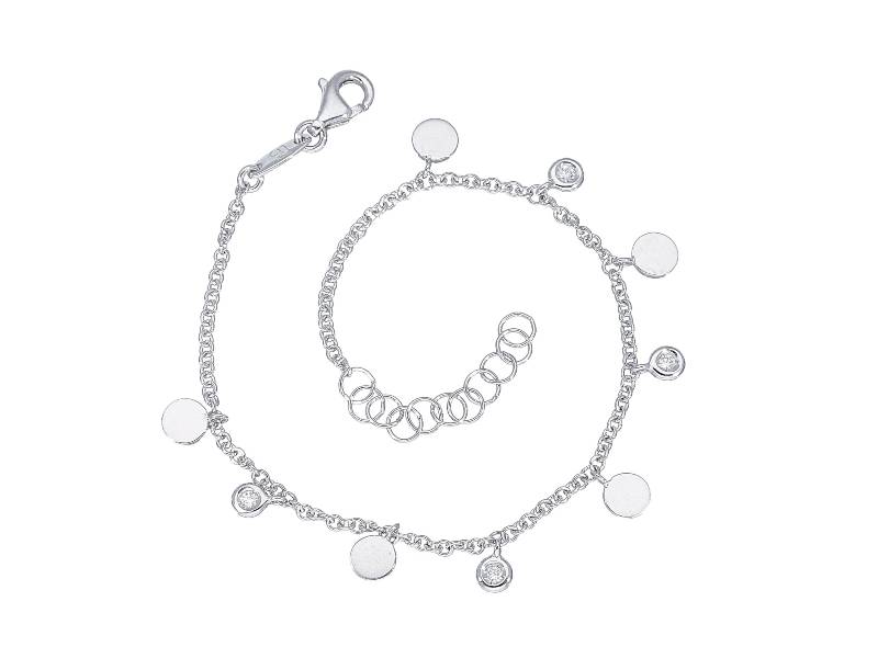 BRACCIALE ORO BIANCO E DIAMANTI PENDENTI 238297 JUNIOR B