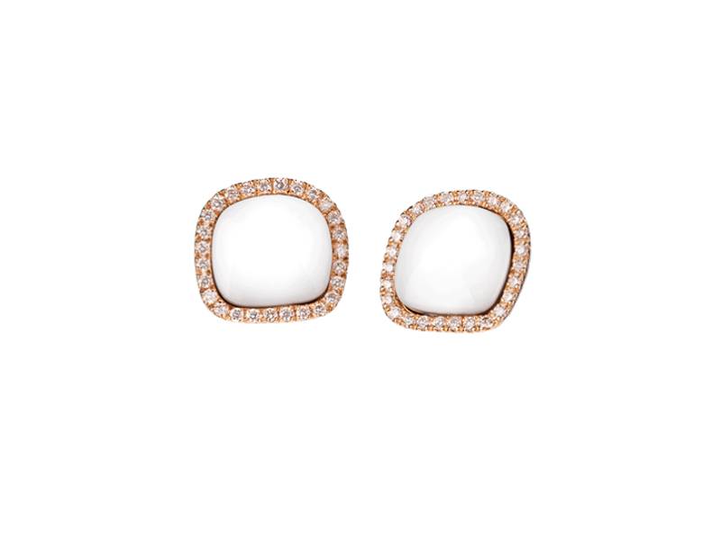 18KT ROSE GOLD STUD EARRINGS WITH KOGOLONG AND DIAMONDS CHANTECLER 41665