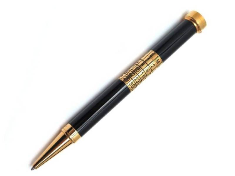 BALLPOINT PEN BLACK LACQUER GOLD COATED FINISH WITH PERPETUAL CALENDAR LIMITED SERIES CARTIER ST190002