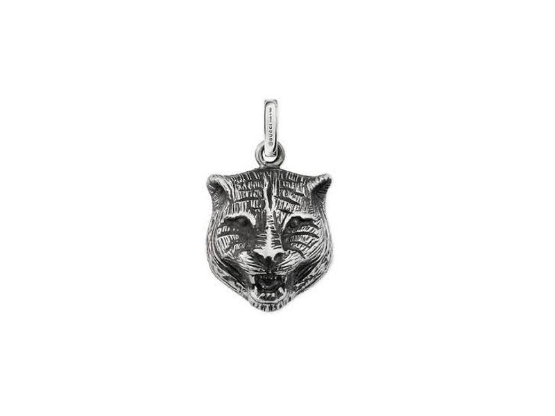 CIONDOLO ARGENTO TESTA DI FELINO GUCCI YBG45527800100U