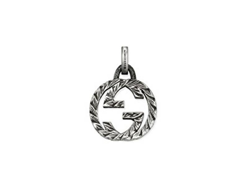 DOUBLE G ENGRAVED SILVER CHARM INTERLOCKING GUCCI YBG45528800100U