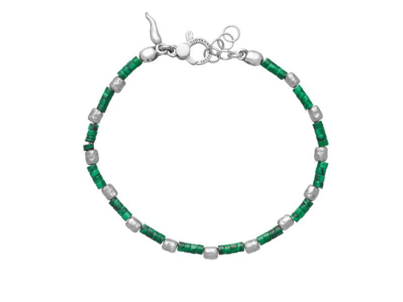 MEN'S SILVER BRACELET WITH MALACHITE TANGO GIOVANNI RASPINI 11360L