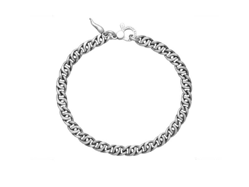 BRACCIALE UOMO ARGENTO GROUMETTA DOPPIA PICCOLO GIOVANNI RASPINI 11344L