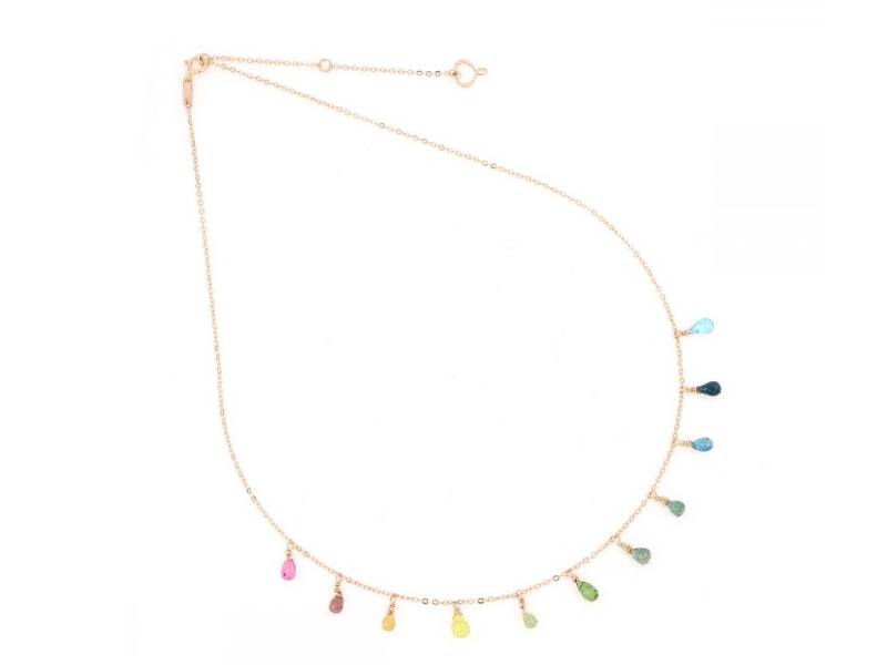 ELEVEN DROPS 18KT ROSE GOLD NECKLACE AURUM MAMAN ET SOPHIE GCDRP11MU