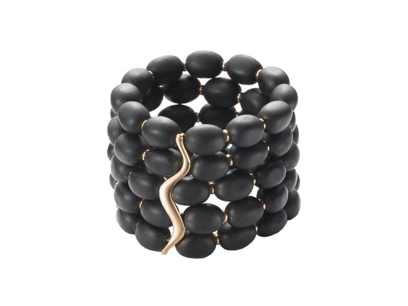 FIVE ROWS BRACELET IN JET AND ROSE GOLD EDEN MATTIOLI MBR10303