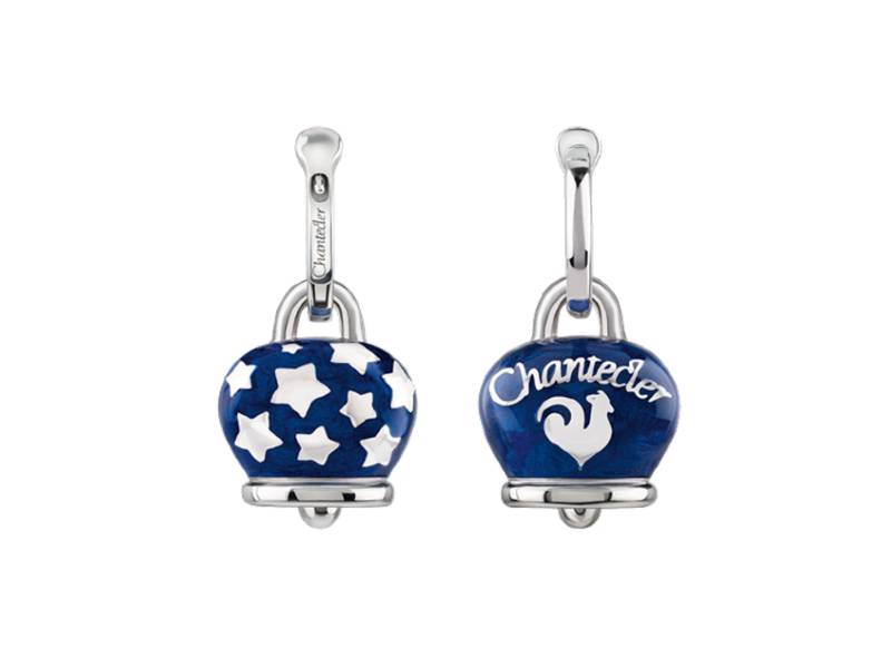 SILVER AND BLU ENAMEL CAMPANELLA EARRINGS ET VOILA' CHANTECLER 41823