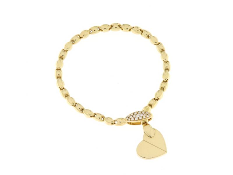 18KT YELLOW GOLD BRACELET WITH DIAMONDS HEART MOTIF  PIAGET D'OR PIAGET G36J0418