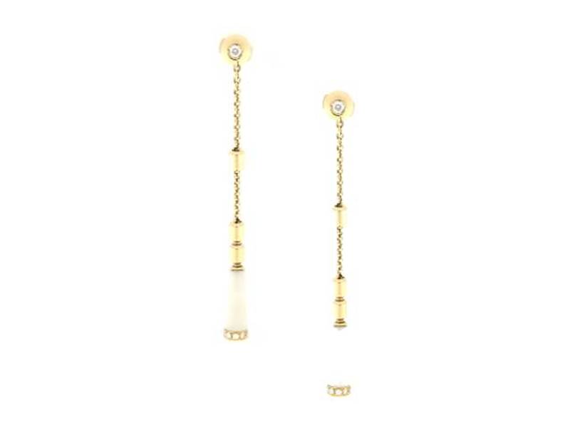 18KT YELLOW GOLD EARRINGS WITH CACHOLONG AND DIAMONDS POSSESSION PIAGET G38P5500