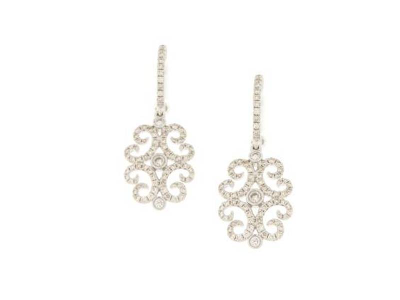 WHITE GOLD AND DIAMONDS DROP EARRINGS JUNIOR B MK1776