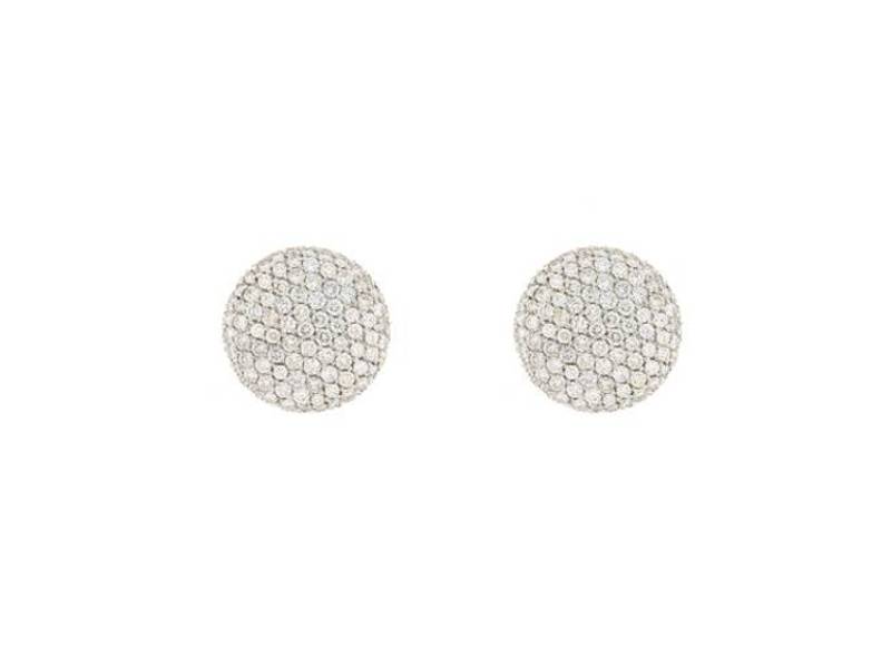 18KT WHITE GOLD STUD EARRINGS WITH DIAMOND PAVE' JUNIOR B OBBOR