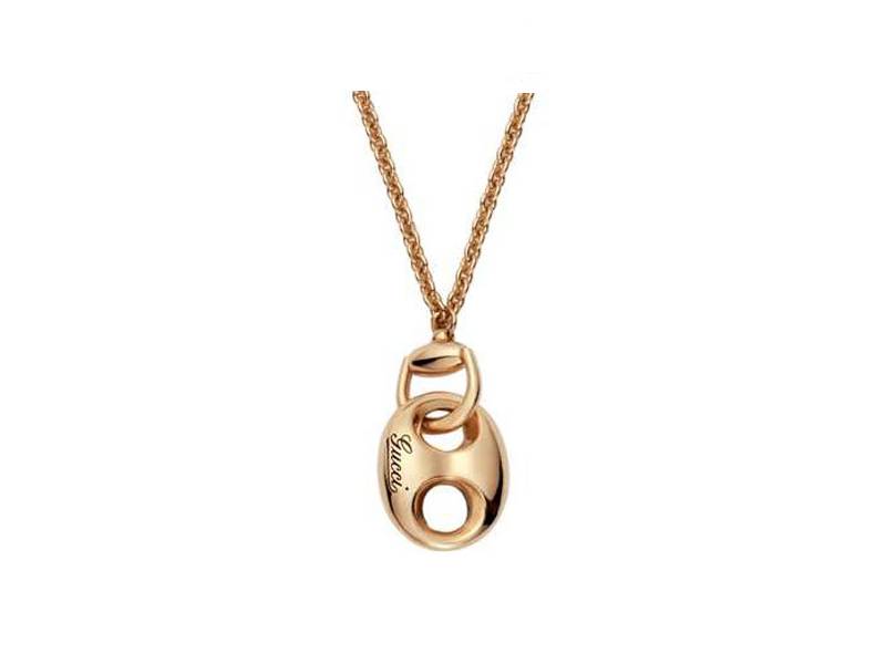 18KT YELLOW GOLD PENDANT HORSEBIT MARINA CHAIN GUCCI YBB390221001