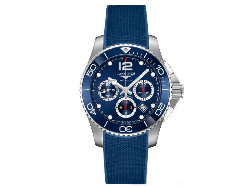 CHRONOGRAPH AUTOMATIC MEN'S WATCH STEEL/CAUCCIU' HYDROCONQUEST LONGINES L3.883.4.96.9