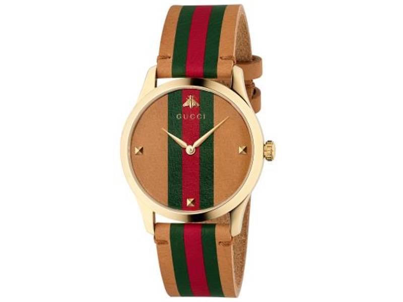 WATCH QUARTZ GOLD PVD LEATHER G-TIMELESS GUCCI YA1264077