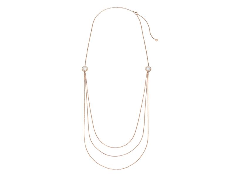 COLLANA LUNGA A TRE FILE IN ORO ROSA CON INSERTI IN MADREPERLA E ONICE BULGARI BULGARI BULGARI CL857183