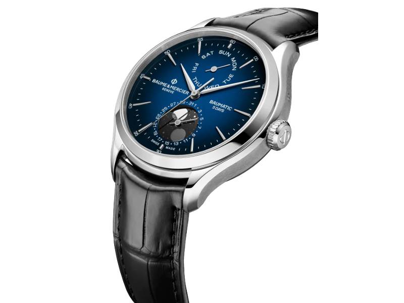 MEN'S AUTOMATIC WATCH MOON PHASES CLIFTON BAUMATIC BAUME & MERCIER M0A10593