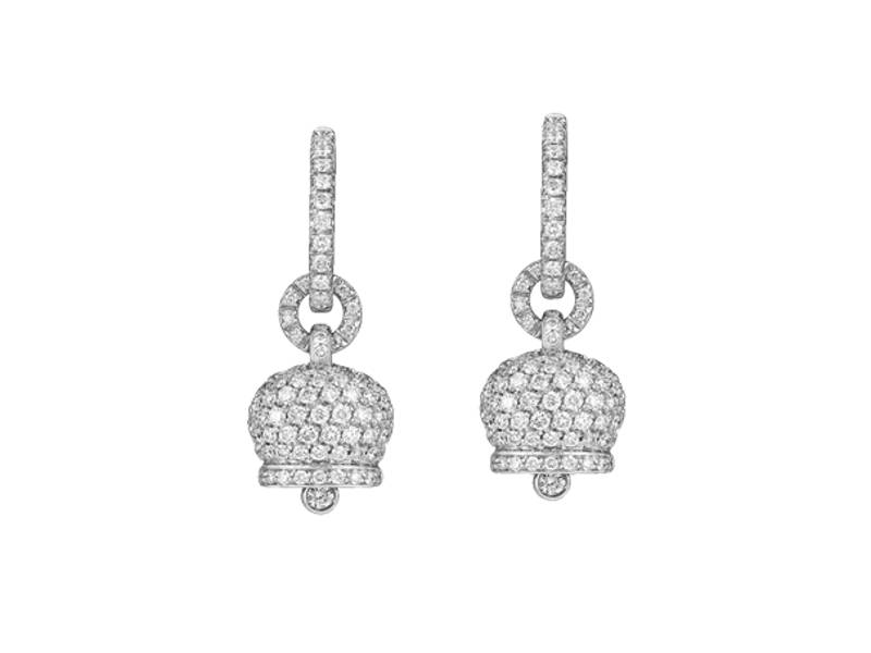 18KT WHITE GOLD SMALL CAMPANELLA EARRINGS WITH WHITE DIAMONDS CHANTECLER 32556