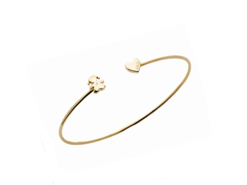 BRACCIALE ORO GIALLO 9KT CON DIAMANTE BIMBA E CUORE LES PETITS LE BEBE' LBB721