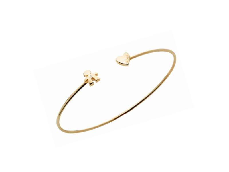 BRACCIALE ORO GIALLO 9KT CON DIAMANTE BIMBO E CUORE LES PETITS LE BEBE' LBB720