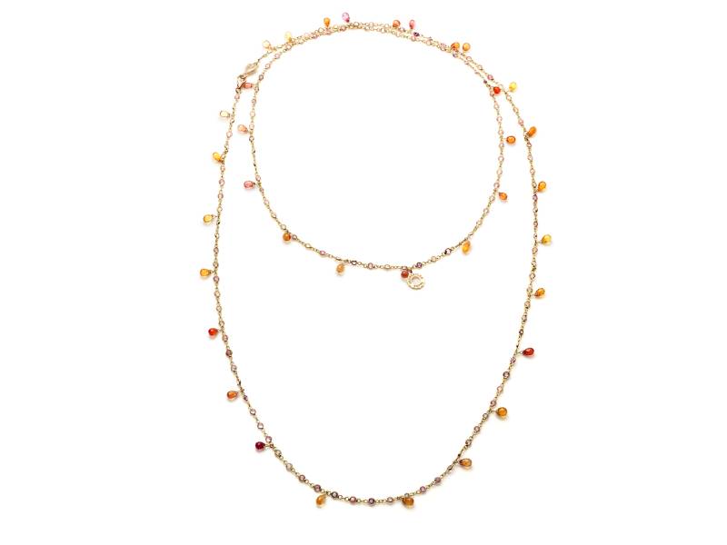 COLLANA LUNGA IN ORO GIALLO CON ZAFFIRI ORANGE ACCESSORI CHANTECLER 34845