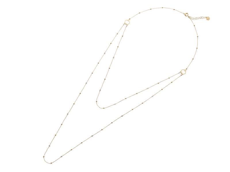 18KT YELLOW GOLD TWO STRAND NECKLACE WITH WHITE DIAMONDS ACCESSORI CHANTECLER 37874
