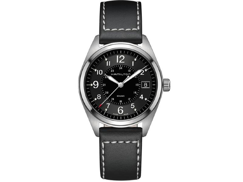 MEN'S QUARZT WATCH STEEL/LEATHER KAKI FIELD HAMILTON H68551733