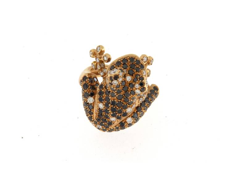 18 KT ROSE GOLD AND DIAMONDS FROG RING JUNIOR B ORNBR