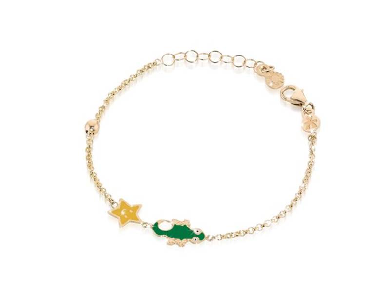 BRACCIALE FORTUNA ORO GIALLO 9KT GECO E STELLINA PRIMEGIOIE LE BEBE' PMG036