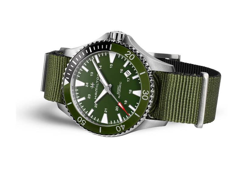 OROLOGIO UOMO AUTOMATICO ACCIAIO/NATO KHAKI SCUBA HAMILTON H82375961