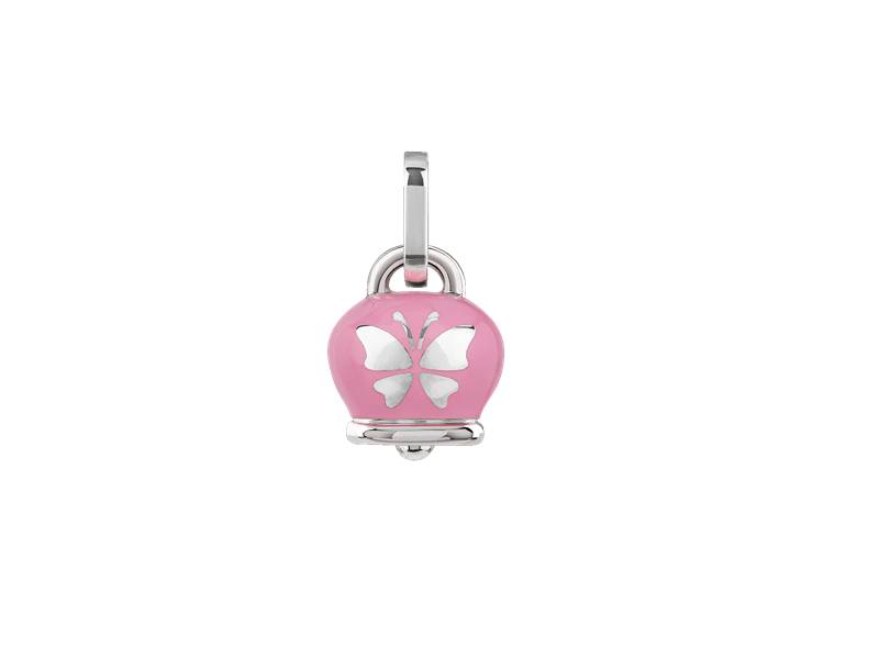 SILVER AND PINK ENAMEL PENDANT CAMPANELLA (BELL) MEDIUM ET VOILA ' CHANTECLER 41887