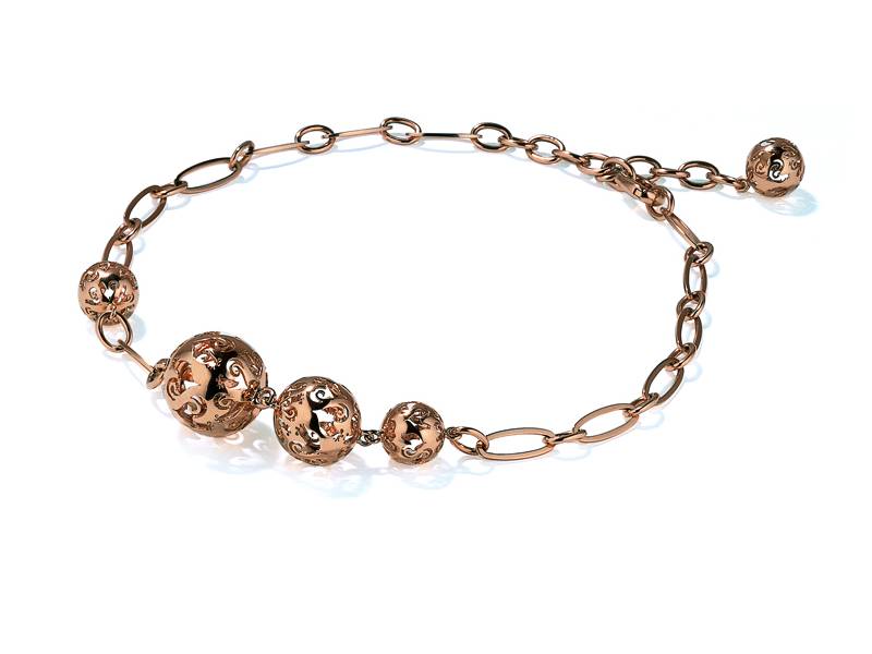 18 KT ROSE GOLD NECKLACE WITH FIVE BALLS J'ò CHANTECLER 26154