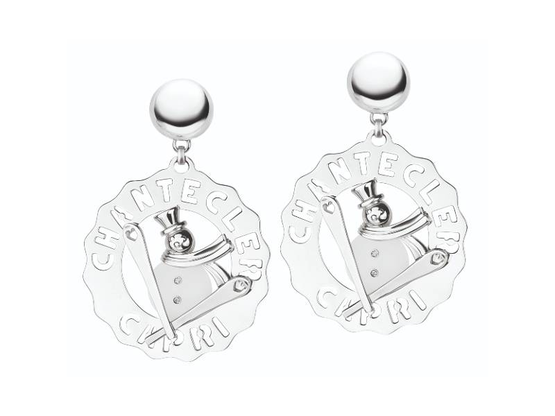 SILVER LARGE LOGO PUPAZZO DI NEVE WITH DIAMONDS AND  ROCK CRYSTAL ET VOILA' CHANTECLER 33701