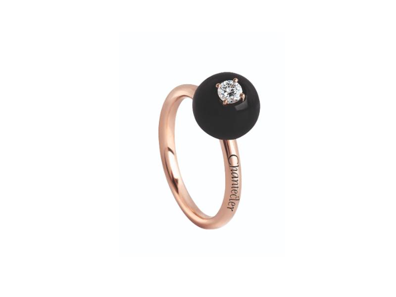 ANELLO IN ORO ROSA SFERA ONICE E DIAMANTE JAM DI BON BON CHANTECLER 33108