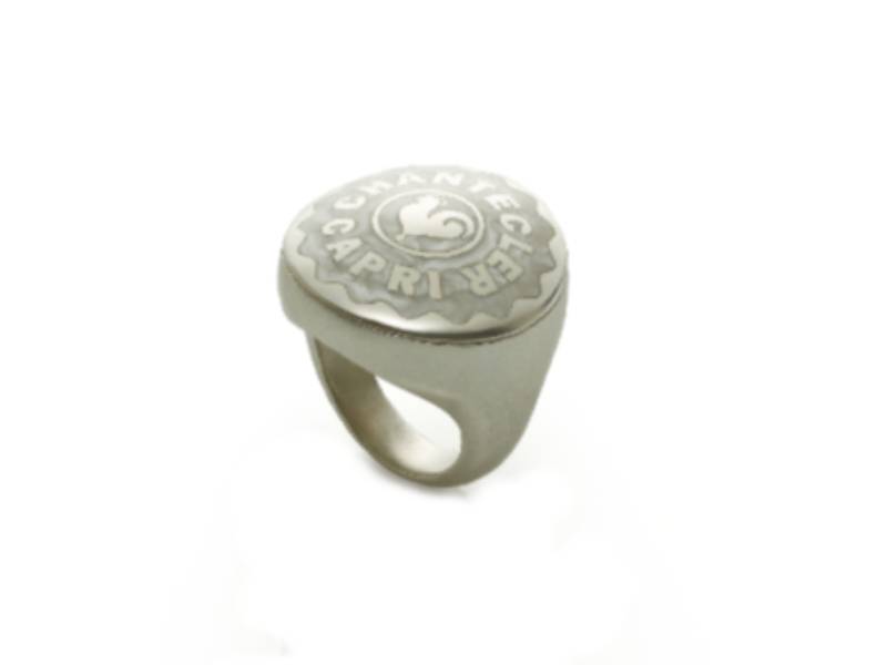 925 SILVER AND WHITE ENAMEL RING ET VOILA' CHANTECLER 36398