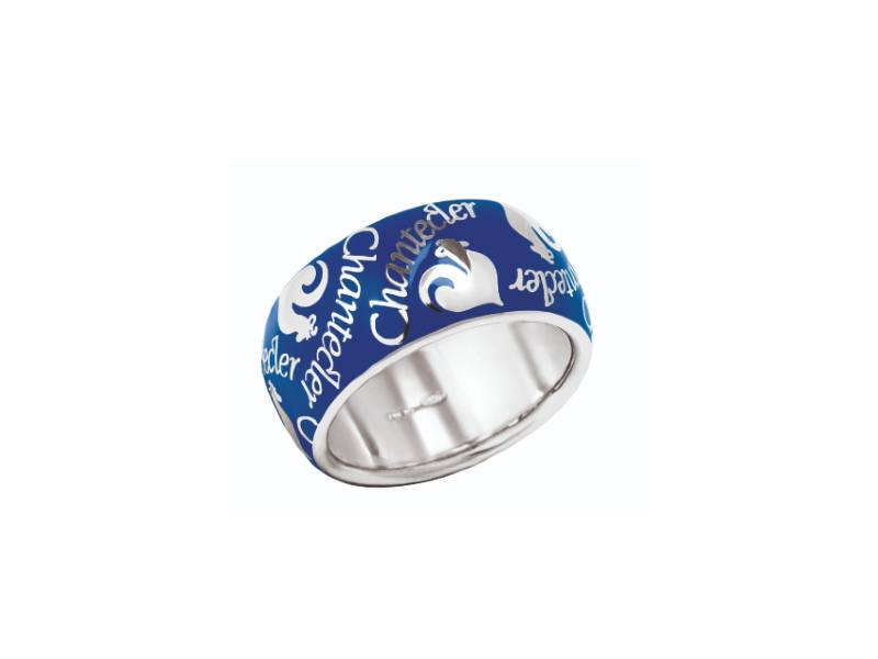 ANELLO A FASCIA IN ARGENTO E SMALTO BLU ET VOILA' CHANTECLER 32107